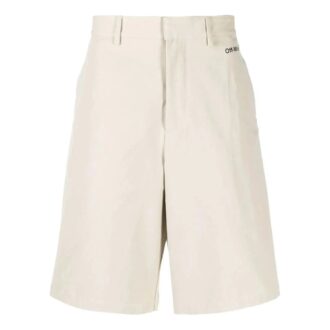 Pantaloni scurți Bermuda Off-White pentru bărbați SS22 cu imprimeu Arrows, bej