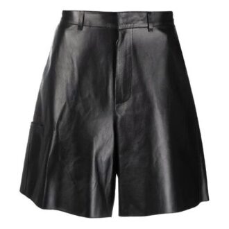 Pantaloni scurți cargo din piele Off-White pentru bărbați SS21, croială largă, negru