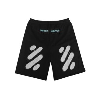 Pantaloni scurți casual cu imprimeu alfabetic, negri
