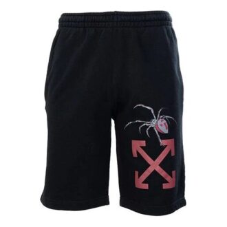 Pantaloni Scurți casual cu imprimeu, versiune standard, negru