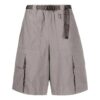 Pantaloni Scurți casual Off-White pentru bărbați, colecția FW22, culoare solidă, cu mai multe buzunare și curea, gri