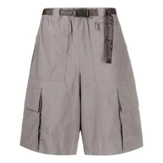 Pantaloni Scurți casual Off-White pentru bărbați, colecția FW22, culoare solidă, cu mai multe buzunare și curea, gri Pantaloni Scurți casual Off-White pentru bărbați, colecția FW22, culoare solidă, cu mai multe buzunare și curea, gri