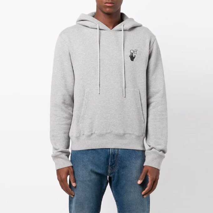 Pantaloni scurți casual Off-White pentru bărbați FW21 cu imprimeu Arrows și logo, cu șnur, croială largă, gri