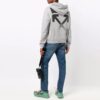 Pantaloni scurți casual Off-White pentru bărbați FW21 cu imprimeu Arrows și logo, cu șnur, croială largă, gri