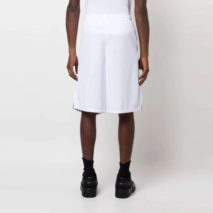 Pantaloni scurți casual pentru bărbați Off-White FW22, din twill imprimat, lungime până la genunchi, talie elastică, croială largă, albi