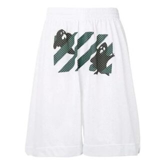 Pantaloni Scurți cu imprimeu și design decupat Alb