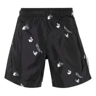 Pantaloni Scurți cu imprimeu logo SS21, negru