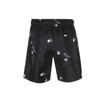 Pantaloni Scurți cu imprimeu logo SS21, negru