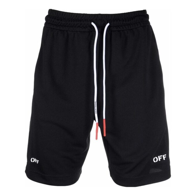 Pantaloni Scurți cu imprimeu logo SS22, versiune standard, negru