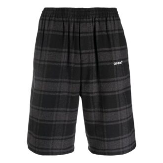 Pantaloni Scurți cu imprimeu în carouri „Negru-Gri”