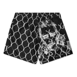 Pantaloni Scurți cu imprimeu portret Negru Alb