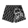 Pantaloni Scurți cu imprimeu portret Negru Alb