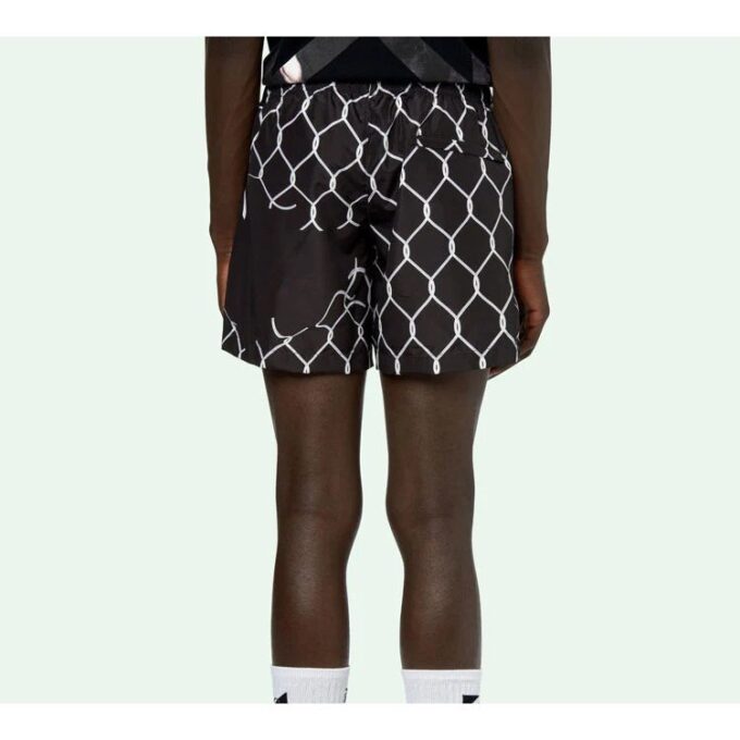 Pantaloni Scurți cu imprimeu portret Negru Alb