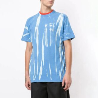 Pantaloni Scurți cu mâneci scurte, albastru, cu efect tie-dye și elemente reflectorizante Pantaloni Scurți cu mâneci scurte, albastru, cu efect tie-dye și elemente reflectorizante