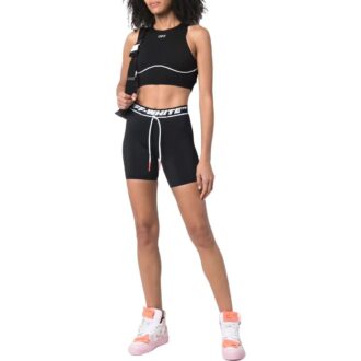 Pantaloni Scurți de alergare Off-White cu logo pe talie „Negru”