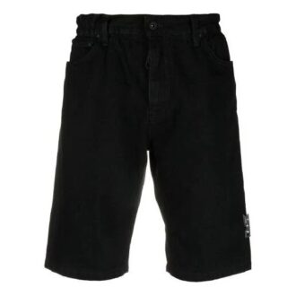 Pantaloni scurți de blugi pentru bărbați SS21 cu logo, negri Pantaloni scurți de blugi pentru bărbați SS21 cu logo, negri