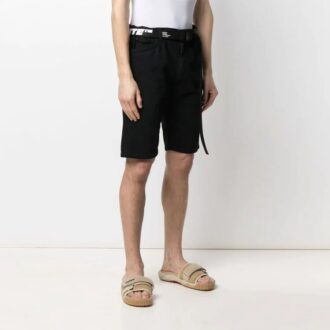 Pantaloni scurți de blugi pentru bărbați SS21 cu logo, negri Pantaloni scurți de blugi pentru bărbați SS21 cu logo, negri