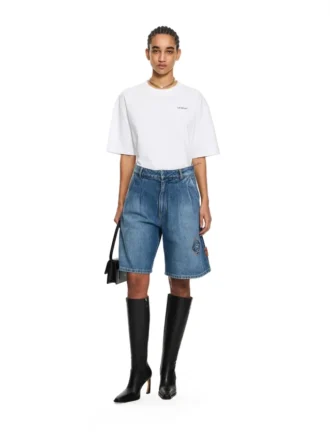 Pantaloni Scurți de Denim cu patch-uri regale