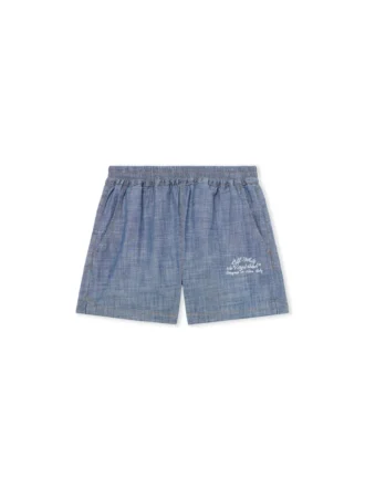 Pantaloni scurți de pijama din denim chambray