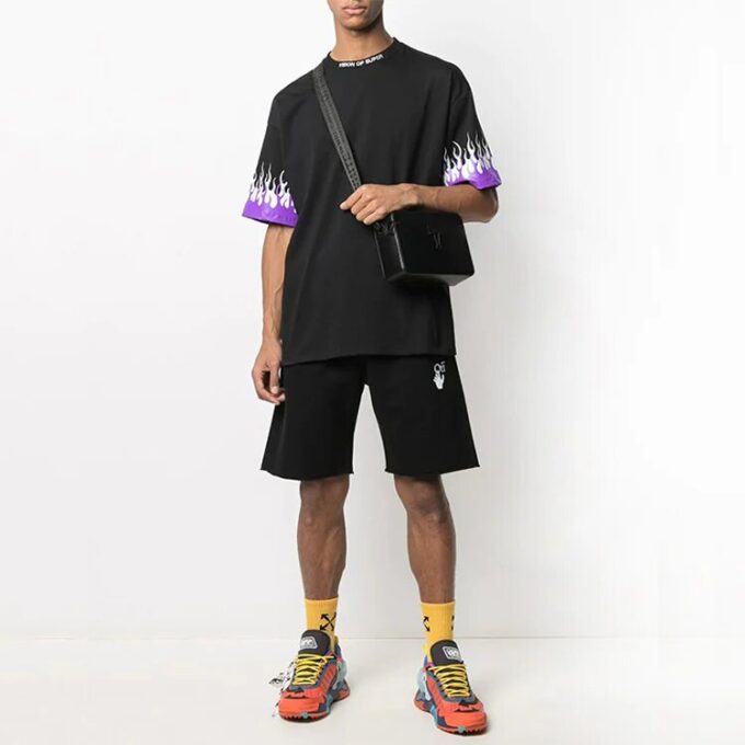 Pantaloni Scurți de trening SS21 Diag Stripe pentru bărbați, negri