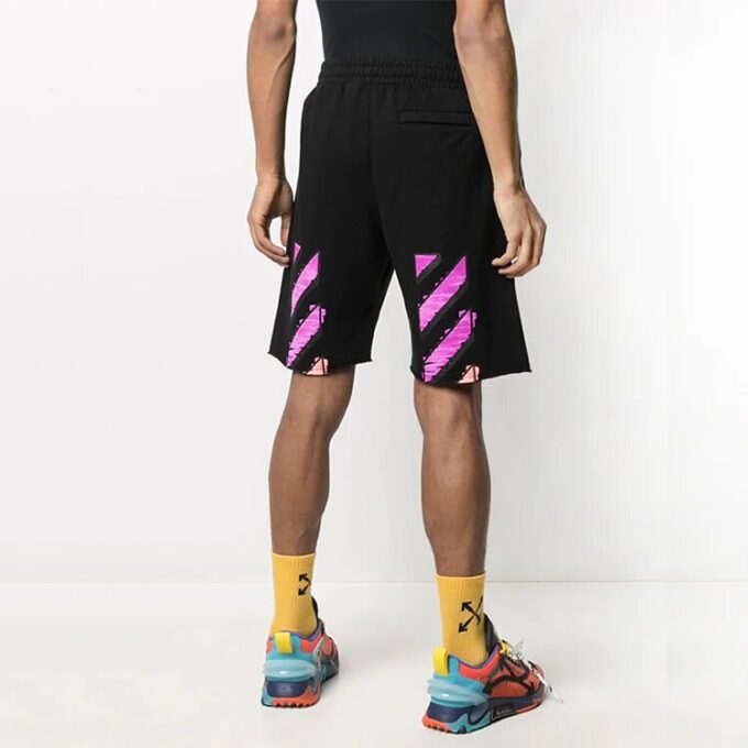 Pantaloni Scurți de trening SS21 Diag Stripe pentru bărbați, negri