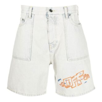 Pantaloni Scurți din Denim cu logo brodat Pantaloni Scurți din Denim cu logo brodat