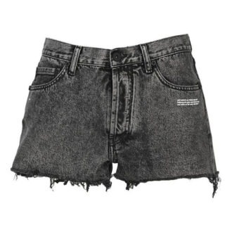 Pantaloni Scurți din Denim negru cu logo Off-White