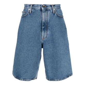 Pantaloni scurți din denim Off-White pentru bărbați FW22, culoare solidă, cu model de săgeți, albastru Pantaloni scurți din denim Off-White pentru bărbați FW22, culoare solidă, cu model de săgeți, albastru