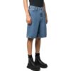 Pantaloni scurți din denim Off-White pentru bărbați FW22, culoare solidă, cu model de săgeți, albastru