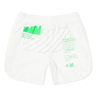 Pantaloni Scurți din plasă Off-White pentru bărbați, albi Pantaloni Scurți din plasă Off-White pentru bărbați, albi