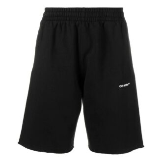Pantaloni Scurți drepți pentru bărbați Off-White SS22 cu imprimeu cu logo alfabet, croială largă, negru Pantaloni Scurți drepți pentru bărbați Off-White SS22 cu imprimeu cu logo alfabet, croială largă, negru