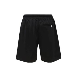 Pantaloni Scurți drepți pentru bărbați Off-White SS22, culoare solidă, cu imprimeu logo, talie elastică, versiune standard, negru Pantaloni Scurți drepți pentru bărbați Off-White SS22, culoare solidă, cu imprimeu logo, talie elastică, versiune standard, negru