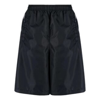 Pantaloni Scurți drepți pentru bărbați Off-White SS22 din twill cu imprimeu și talie elastică, versiune standard, negru Pantaloni Scurți drepți pentru bărbați Off-White SS22 din twill cu imprimeu și talie elastică, versiune standard, negru
