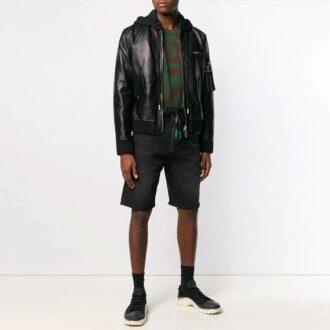 Pantaloni Scurți Off-White pentru bărbați, cu fermoar, versiune obișnuită, negri Pantaloni Scurți Off-White pentru bărbați, cu fermoar, versiune obișnuită, negri