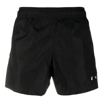 Pantaloni Scurți Off-White pentru bărbați SS21 cu logo, negri Pantaloni Scurți Off-White pentru bărbați SS21 cu logo, negri