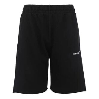 Pantaloni Scurți Off-White pentru bărbați SS22 cu imprimeu cu săgeată și logo lateral, croială largă, negru Pantaloni Scurți Off-White pentru bărbați SS22 cu imprimeu cu săgeată și logo lateral, croială largă, negru