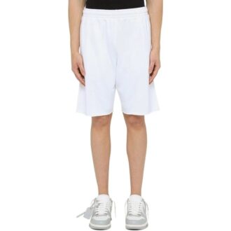 Pantaloni Scurți Off-White pentru bărbați SS22, culoare solidă, versiune albă Pantaloni Scurți Off-White pentru bărbați SS22, culoare solidă, versiune albă