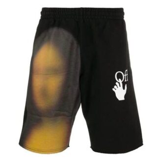 Pantaloni scurți sport cu aplicație Mona Lisa pentru bărbați, negru Pantaloni scurți sport cu aplicație Mona Lisa pentru bărbați, negru