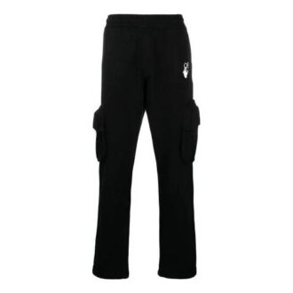 Pantaloni sport casual cu buzunar cu logo SS21, negru