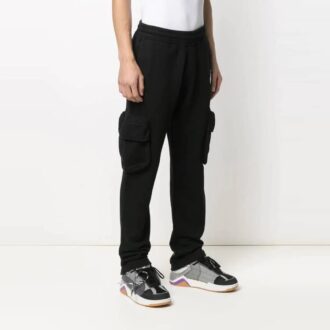 Pantaloni sport casual cu buzunar cu logo SS21, negru