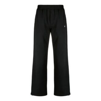 Pantaloni sport casual cu logo brodat SS21, versiunea neagră