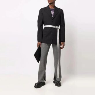 Pantaloni sport casual drepți pentru bărbați Off-White, de culoare solidă, gri