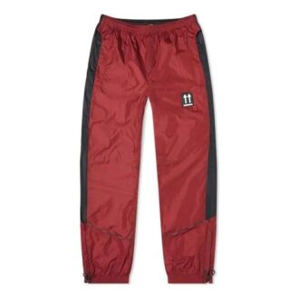 Pantaloni sport de stradă cu săgeți din cauciuc, negru și roșu