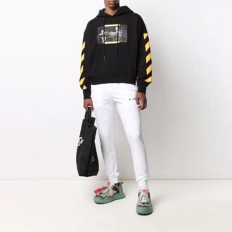 Pantaloni sport din tricot FW21 „Alb”