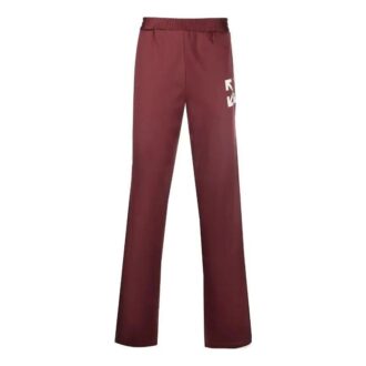Pantaloni sport drepți Off-White pentru bărbați FW22 cu imprimeu Arrows, versiune joggers, roșu