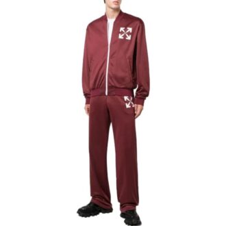 Pantaloni sport drepți Off-White pentru bărbați FW22 cu imprimeu Arrows, versiune joggers, roșu