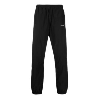 Pantaloni sport drepți Off-White pentru bărbați SS22 cu imprimeu logo/Pantaloni/Joggers Negru