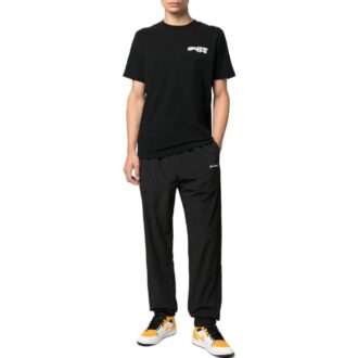 Pantaloni sport drepți Off-White pentru bărbați SS22 cu imprimeu logo/Pantaloni/Joggers Negru