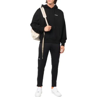 Pantaloni sport drepți pentru bărbați Off-White SS22, culoare solidă, cu imprimeu logo, negri