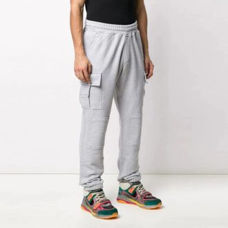 Pantaloni sport/jogging Off-White pentru bărbați FW21 cu buzunare cargo, gri